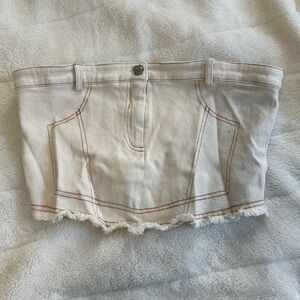 NWT tan denim bandeau top